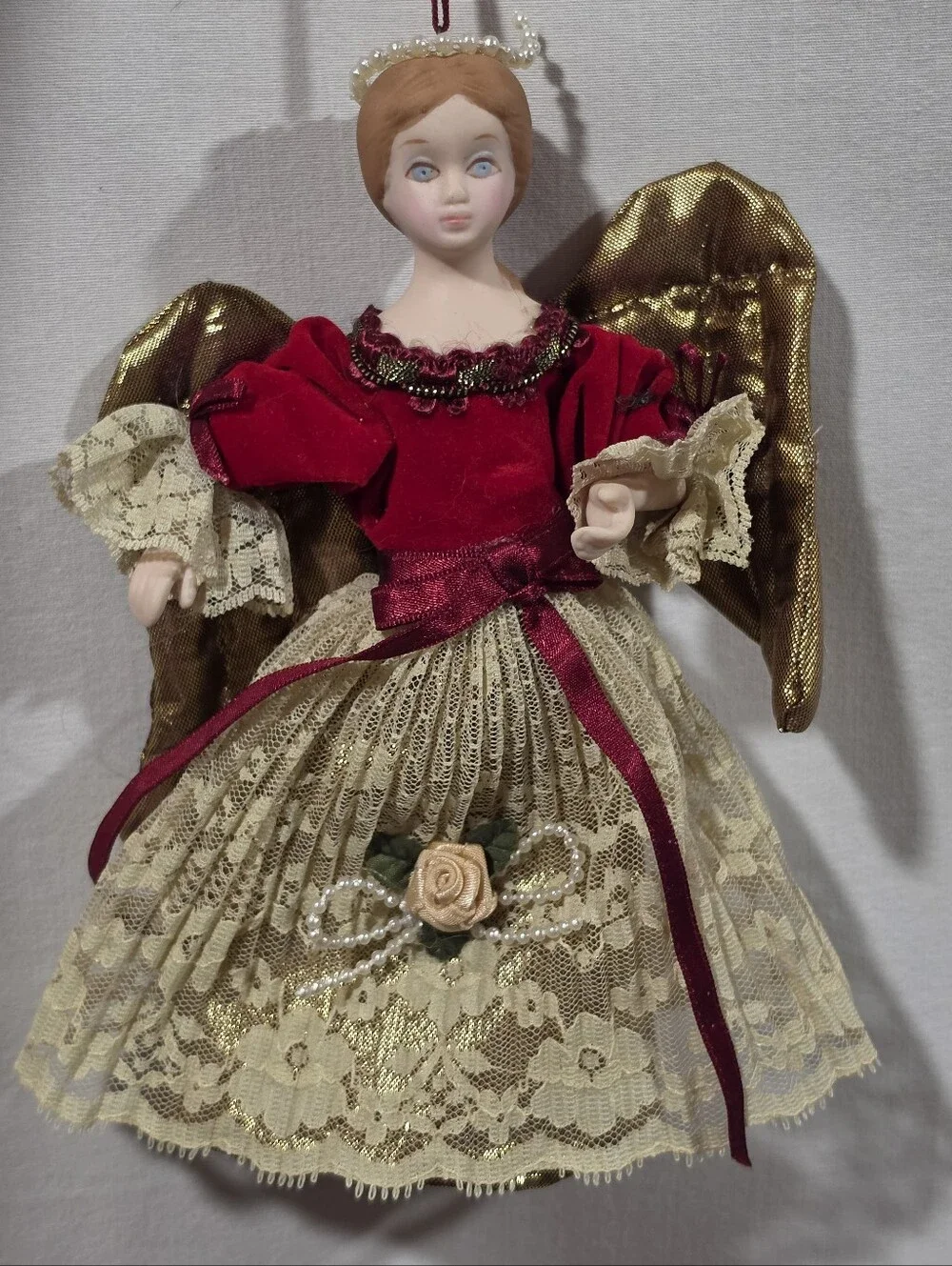 Vintage 1990 Kurt S Adler Victorian Angel Christmas Ornament